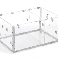 Exotic display cage for venomous reptiles and spiders in clear acrylic material